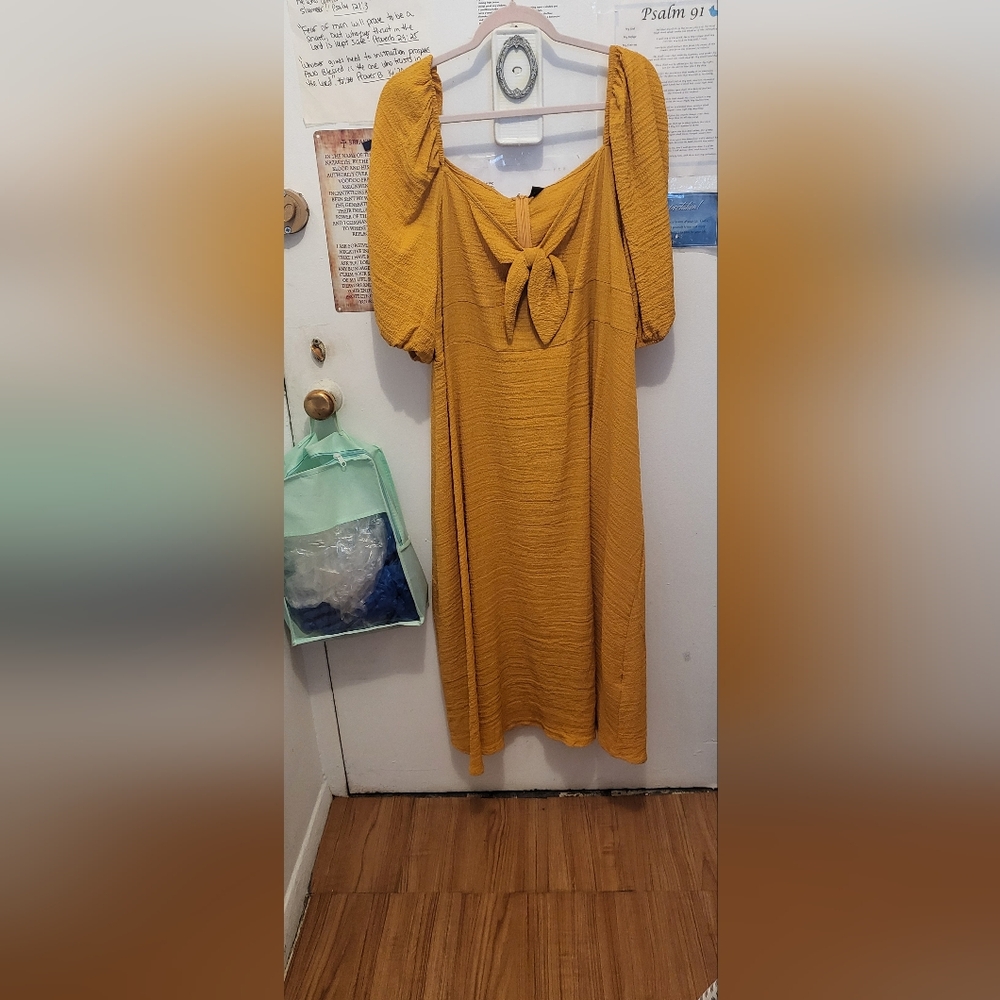 Shein Curve Mustard Yellow Dress - Picture 2 of 2